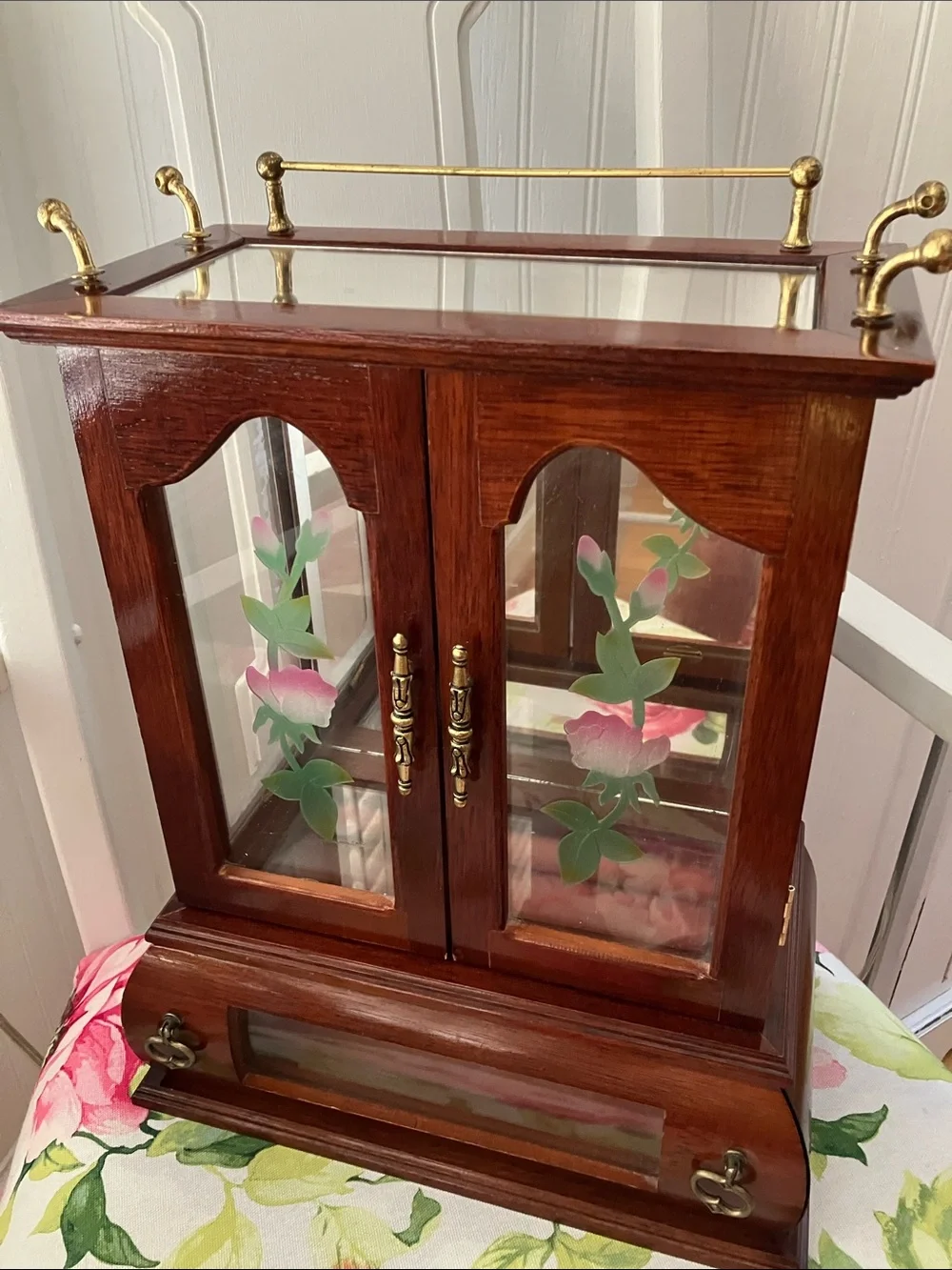 Beautiful  Mid Century Modern Jewelry Tabletop Armoire by Commodore Collection